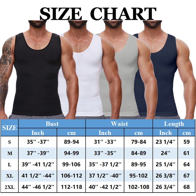 1-3PCS Mens Body Shaper Belly Chest Compression Shirt Slimming Tank Top Abs Vest gallery