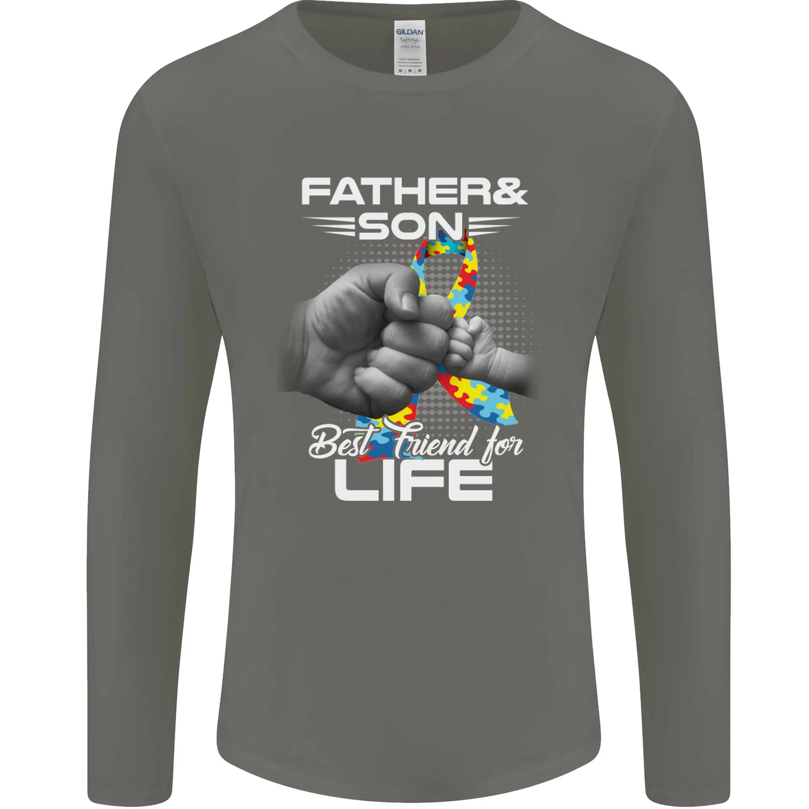Autistic Father & Son Friends Autism ASD Mens Long Sleeve T-Shirt gallery