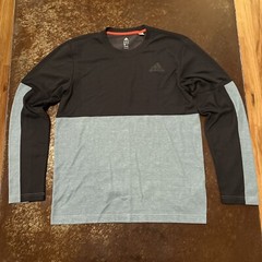 Mens Adidas Climalite Black/Teal Athletic Pullover Lightweight Sweater Med NICE!