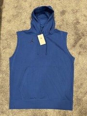 Nike Air Jordan Jumpman Dri-Fit Sleeveless Hoodie Top Royal Blue Size Large L