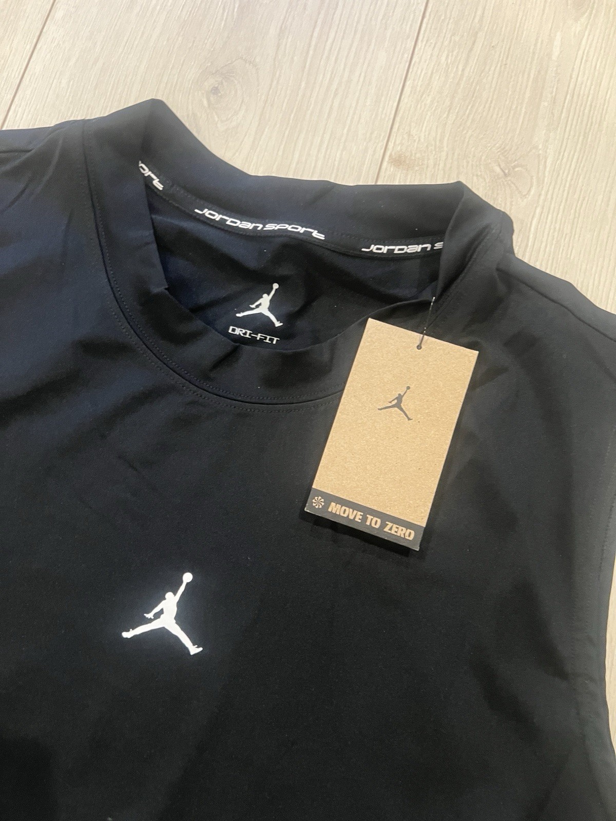 Nike Jordan Dri-FIT Sleeveless Shirt Men Large Black Swim Gym Tank gallery