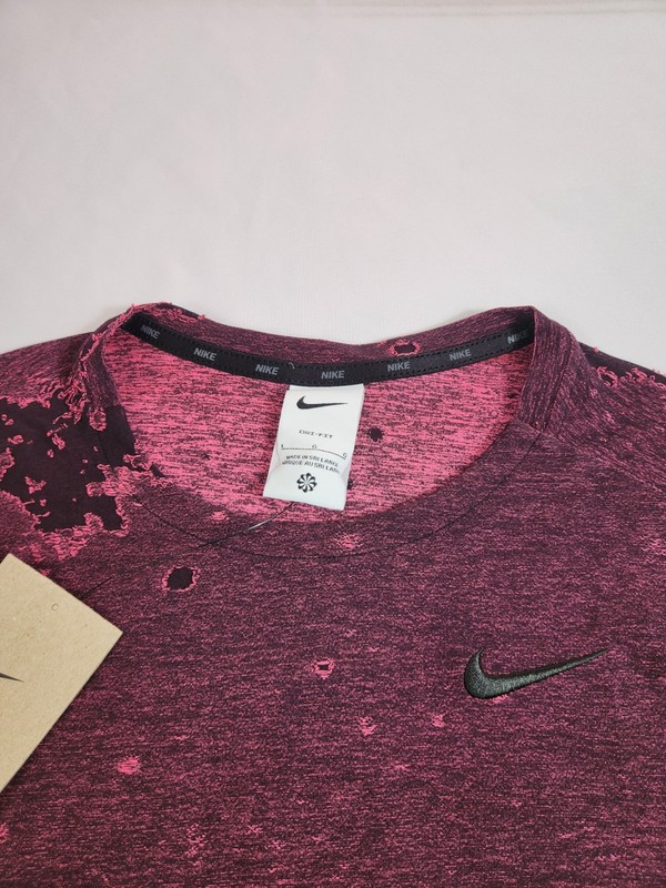 Nike Dri-FIT Performance Shirt Men LG Pink Glue Black Long Sleeve Active New NWT gallery
