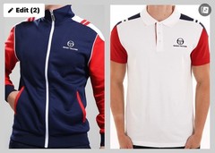 Sergio Tacchini Drive Red/Blue – Tennis Track Top w Matching Drive Polo Shirt