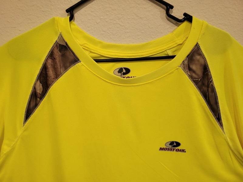 Mossy Oak Men's 2XL Performance Workout Long Sleeve Shirt. Neon Yellow gallery