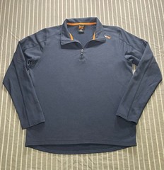 Timberland Pro Mens 1/4 Zip Pullover Black Mock Neck Long Sleeve Original Fit L