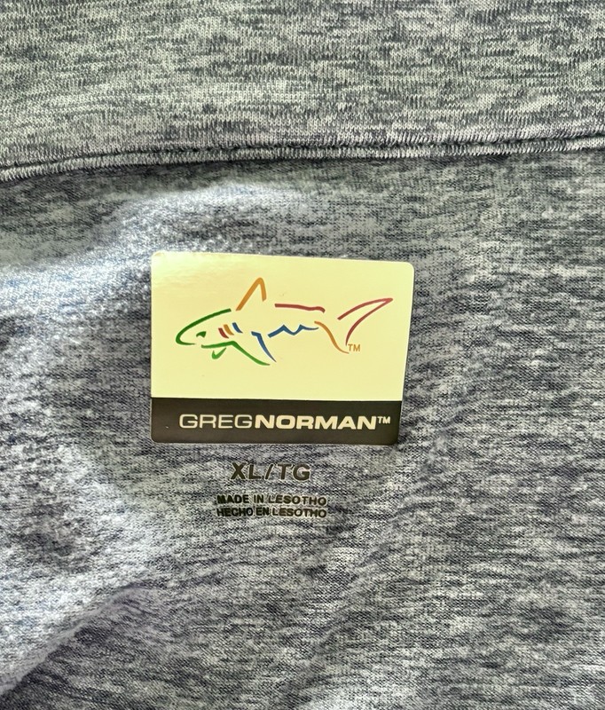 Greg Norman Tech Active Quarter Zip Pullover Blue Mens XL Shark Logo Long Sleeve gallery