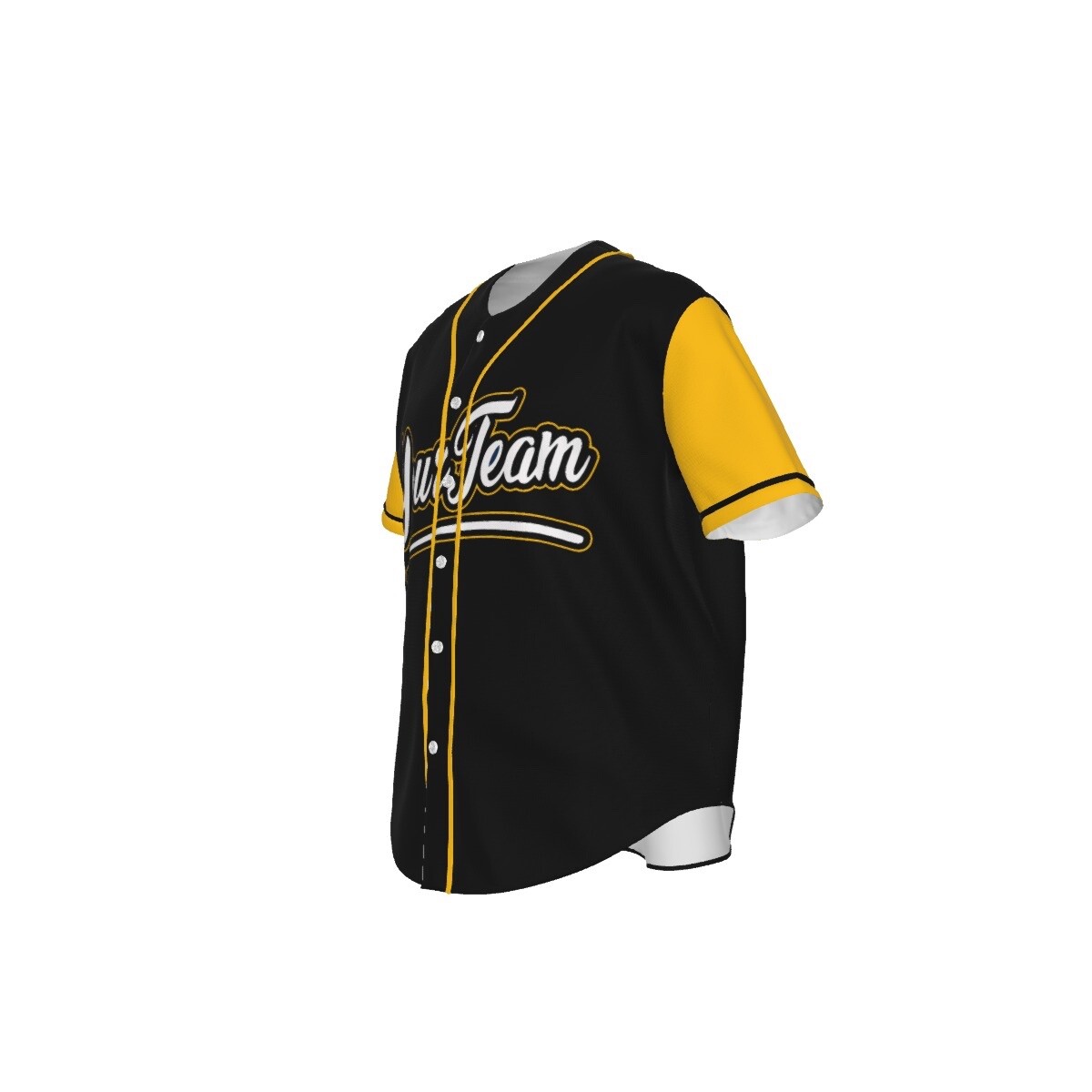 Fully Custom Black and Yellow Baseball Softball Team Design Baseball Jersey BS-1 gallery