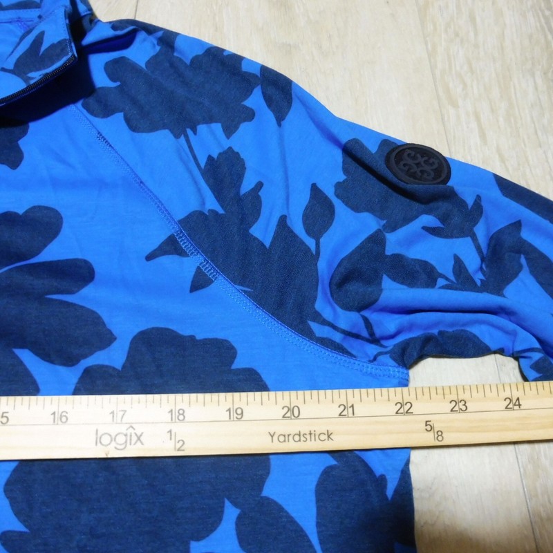 G/FORE Mens M MEDIUM PULLOVER BLUE FLORAL HAWAIIAN MOCKNECK 1/4 ZIP GOLF STRETCH gallery