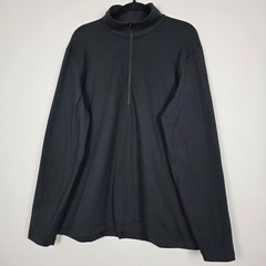 Lululemon Activewear Stretch 1/2 Zip Mock Neck Mens 2XL Long Sleeve Black Shirt