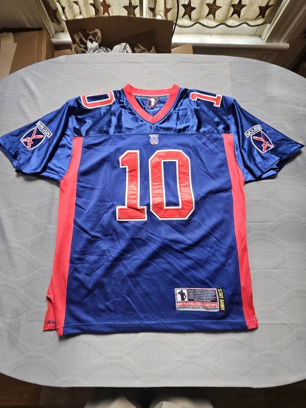 Battlefield Collection Mountain #10 Football Jersey Men’s 3XL Blue Military USA gallery