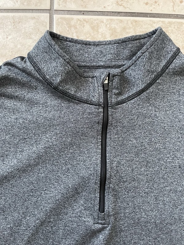 Municipal Sport Utility Gear Mens Long Sleeve Running Sweater Large Gray 1/4 Zip gallery
