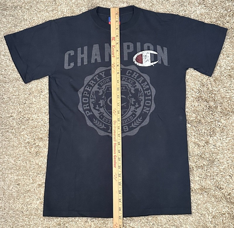 Champion Authentic Athletic Apparel Men’s S Navy Blue Graphic Logo S/S T-Shirt gallery