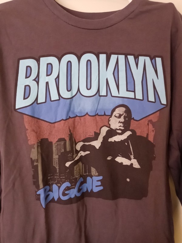 The Notorious B.I.G. Brooklyn Biggie Long Sleeve Gray T-Shirt NWT Size M gallery