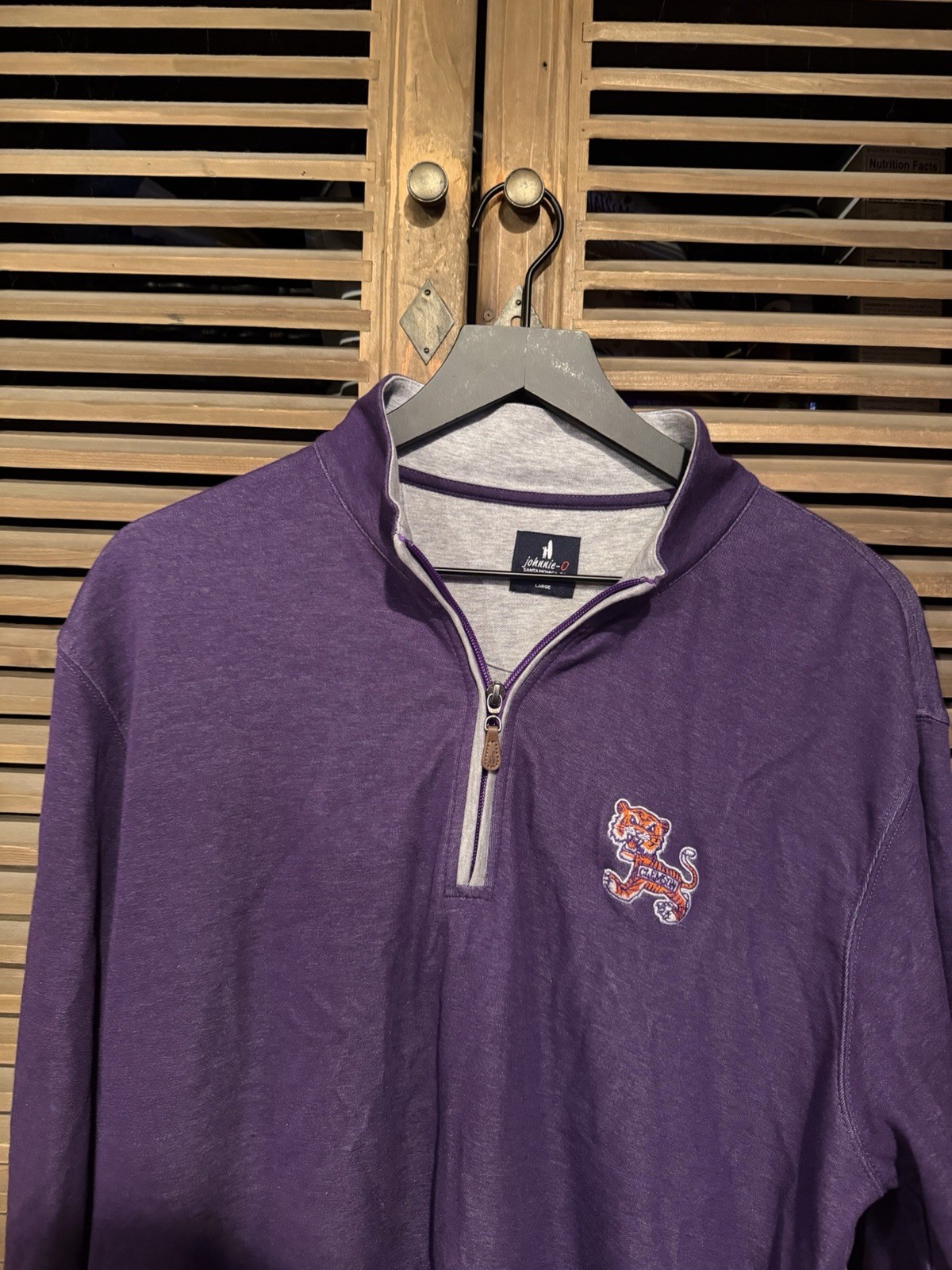 Johnnie-O Clemson Tigers Sully Performance 1/4 Quarter Zip Purple Mens Large gallery