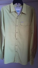 Columbia Men’s Insect Blocker Shirt Size Large Light Yellow Long Sleeve Pre-owne
