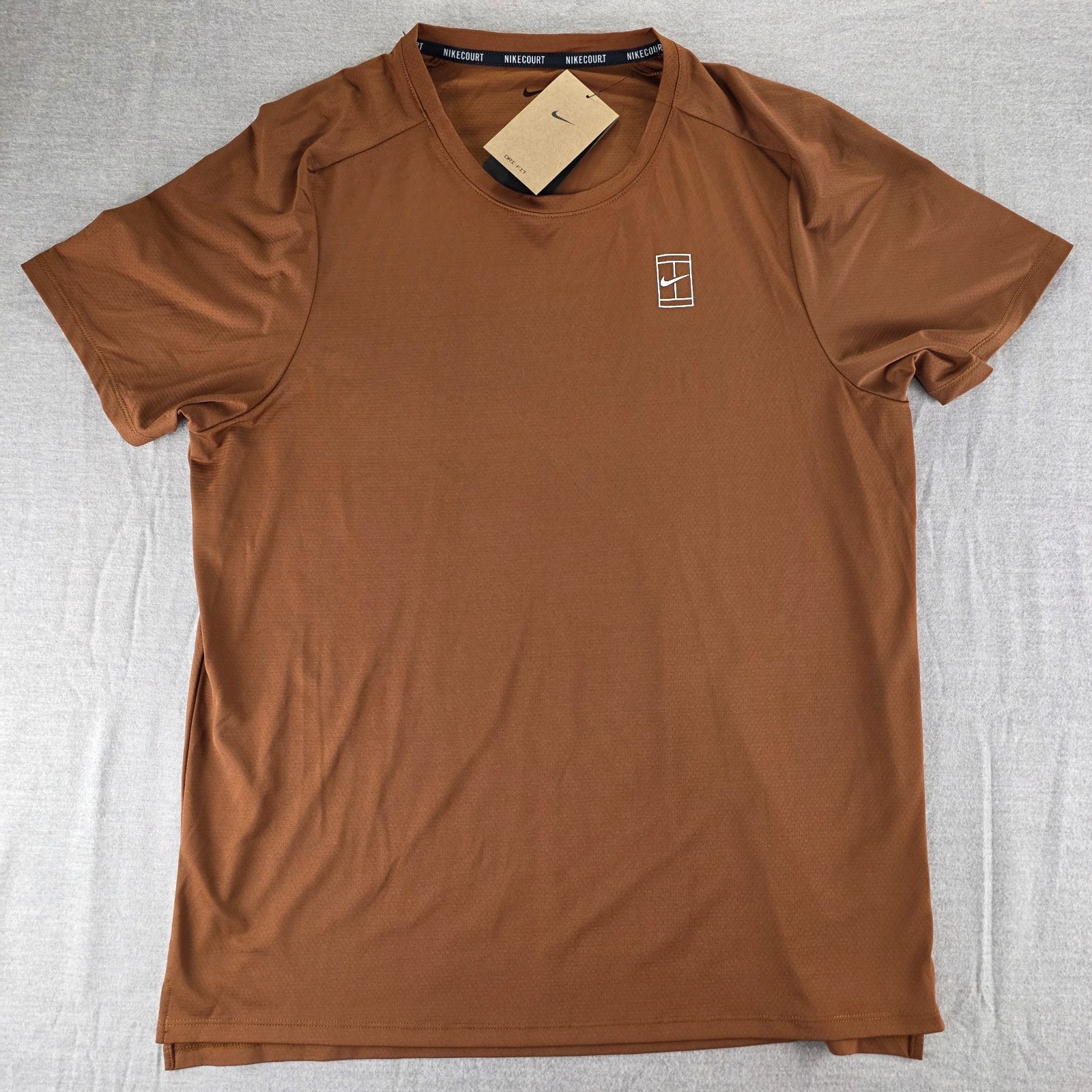 Nike Court Dri-Fit Advantage Tennis Shirt FZ6910-281 Brown Heritage - New XL gallery