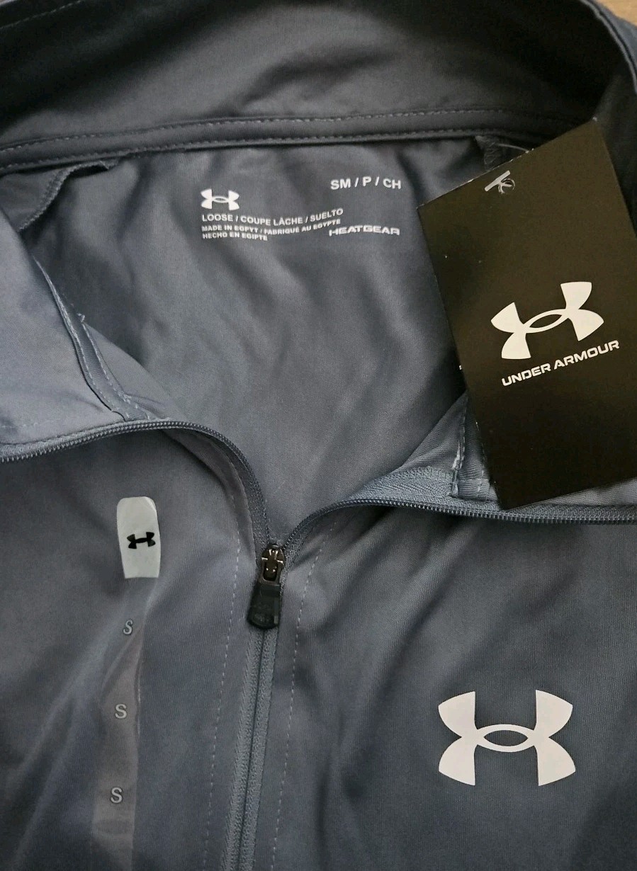 Under Armour Mens Heat Gear Long Sleeve 1/2 Zip Shirt Stretch Dk Gray Small New. gallery