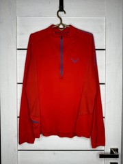 Dynafit React Dry 1/4 Zip Trail Running Shirt Men’s Size L Red Long Sleeve Tee