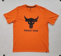 Under Armour Project Rock Brahma Bull Shirt Mens XL Orange Loose Fit Workout Gym