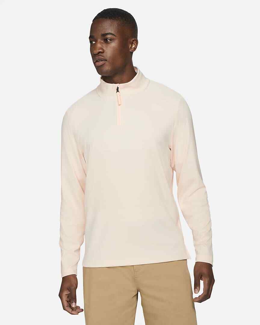 Nike 1/2 Zip Long Sleeve Golf Top Shirt Dri-FIT Vapor Peach CU9828-814 Men's XXL gallery