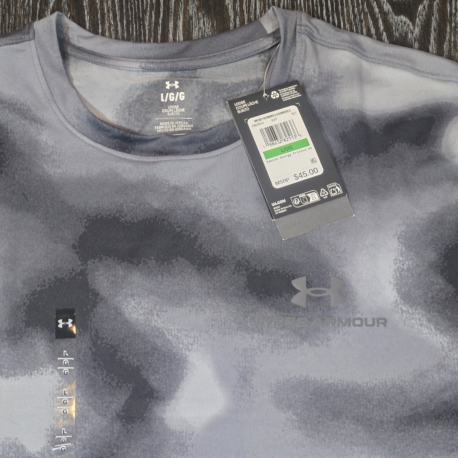 Under Armour Men's Vanish Energy Rush Loose Fit Printed Grey Shirt Large gallery
