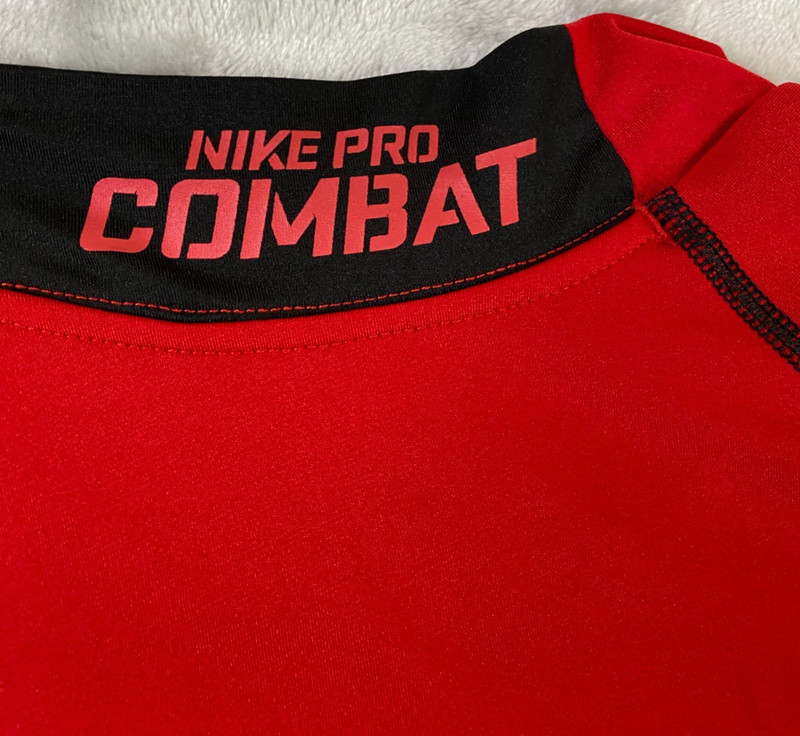 Nike Pro Combat Hyperwarm Mock Neck Top Men XL Red Black Dri-FIT Fitted Base gallery
