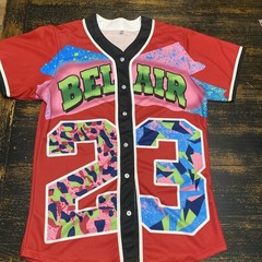 Bel Air #42 Jersey Unisex 90s Hip Hop Baseball Uniform Size Large Fresh Prince