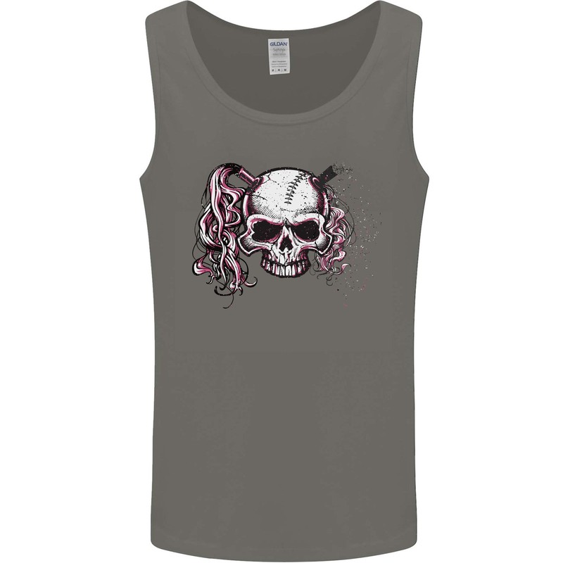Pigtail Punk Rock Girl Skull Mens Vest Tank Top gallery