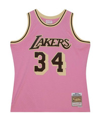 MENS MITCHELL & NESS PINK SUGAR BACON SWINGMAN JERSEY LAKERS 1996 SHAQ O’NEAL
