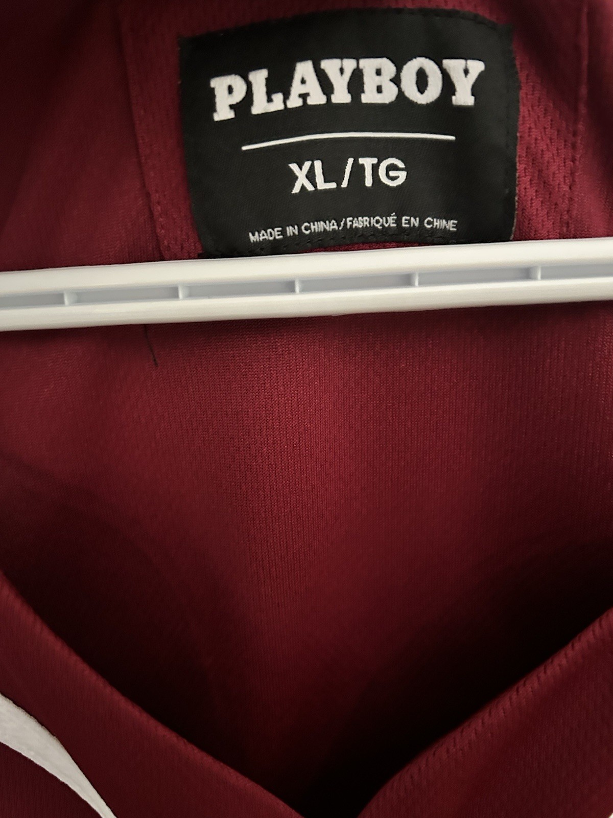 Playboy Magazine Maroon Black And White Baseball Jersey '53 Unisex Size XL gallery