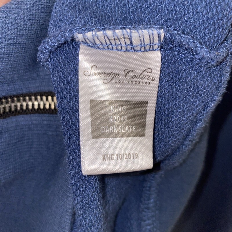 Sovereign Code KING Slate Blue Zip Up Hoodie Sweatshirt Checkers M gallery