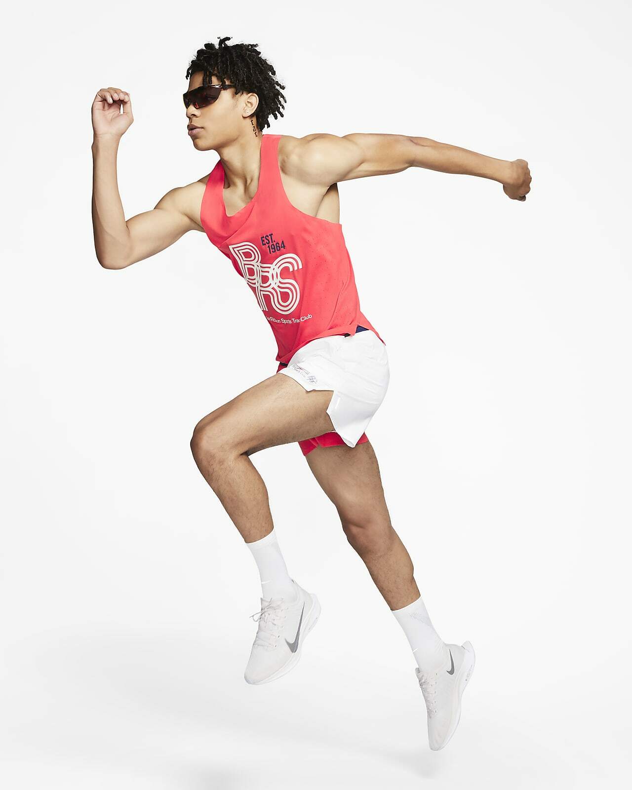 Nike CJ4478-631 Aeroswift Blue Ribbon Sport Racer Tank Unisex Coral ( XL ) gallery