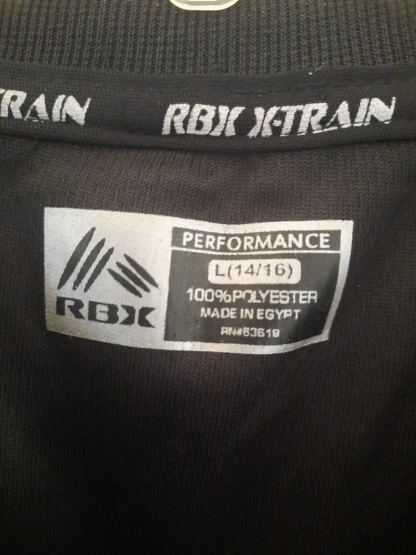 rbx x-train performance,short sleeve mens lg. black mesh, egypt made, zippers gallery