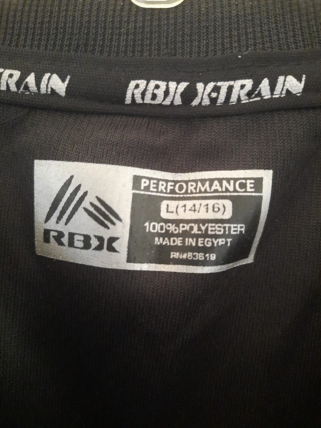 rbx x-train performance,short sleeve mens lg. black mesh, egypt made, zippers gallery