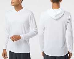 Mens Long Sleeve Hooded Fishing T-Shirt UPF 50+ Boat Moisture Wicking Hoodie Tee