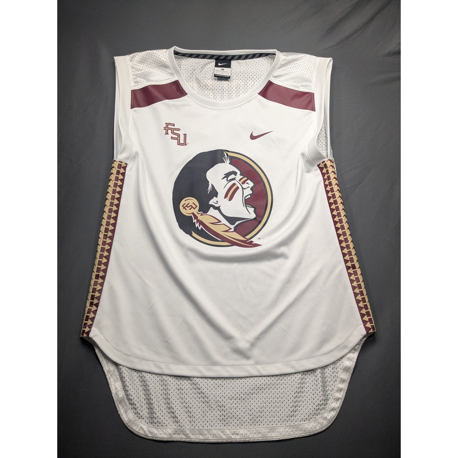 Nike FSU Seminoles Sleeveless Jersey Mens Medium White Florida State NOLES 0 gallery