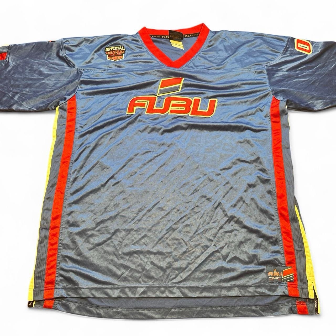 FUBU The Collection Y2K Men’s Blue and Red Jersey Size XXL gallery