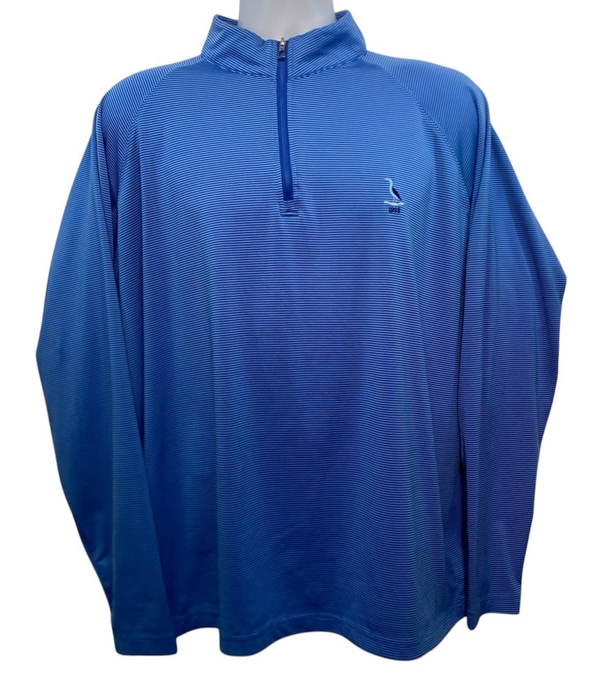 Holderness Bourne 1/4 Zip Pullover Mens XXL Performance Tidal Stripe The Reid