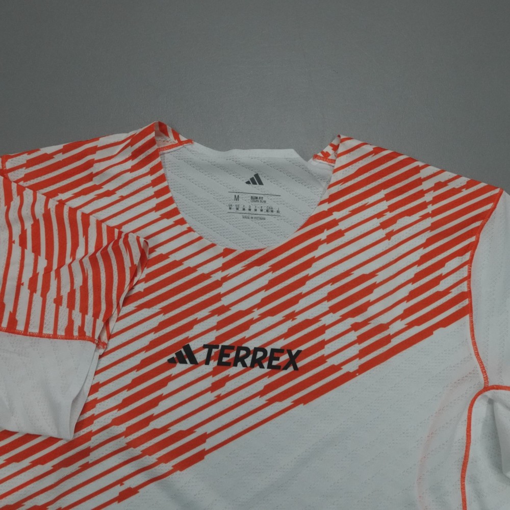 Adidas Terrex Techrock Elite T-Shirt White/Orange Men's Size M $85 JX2744