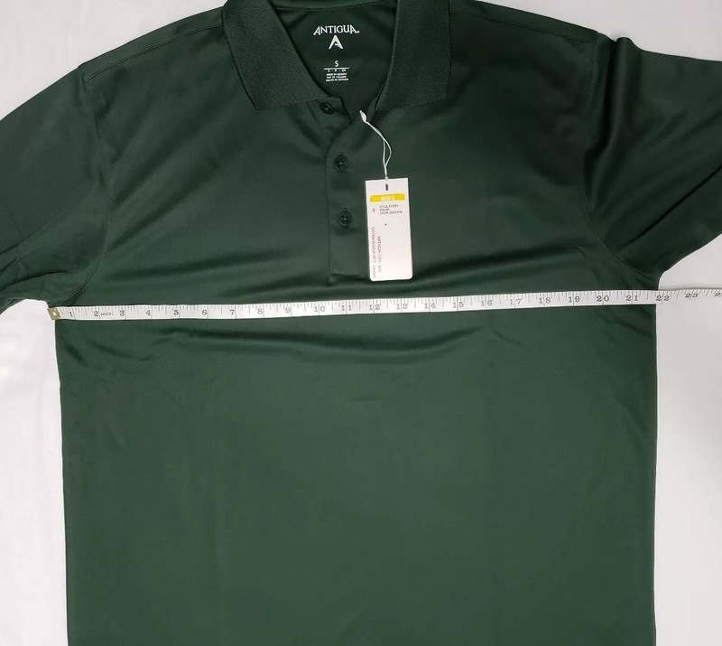 NEW ANTIGUA Exceed Dark Pine Green Desert Dry Mens Golf Polo Shirt Size S Small gallery