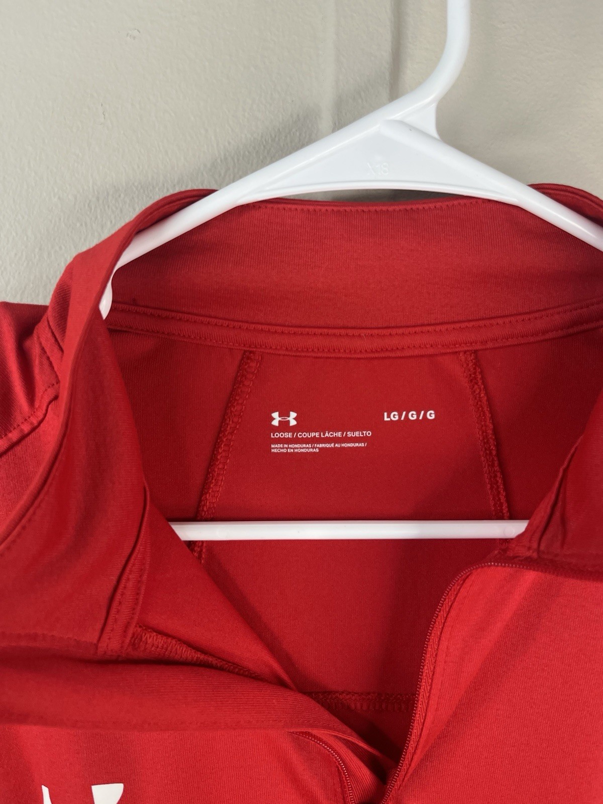 Under Armour Pullover Mens L Red 1/4 Zip Long Sleeve Athletic Loose Fit gallery