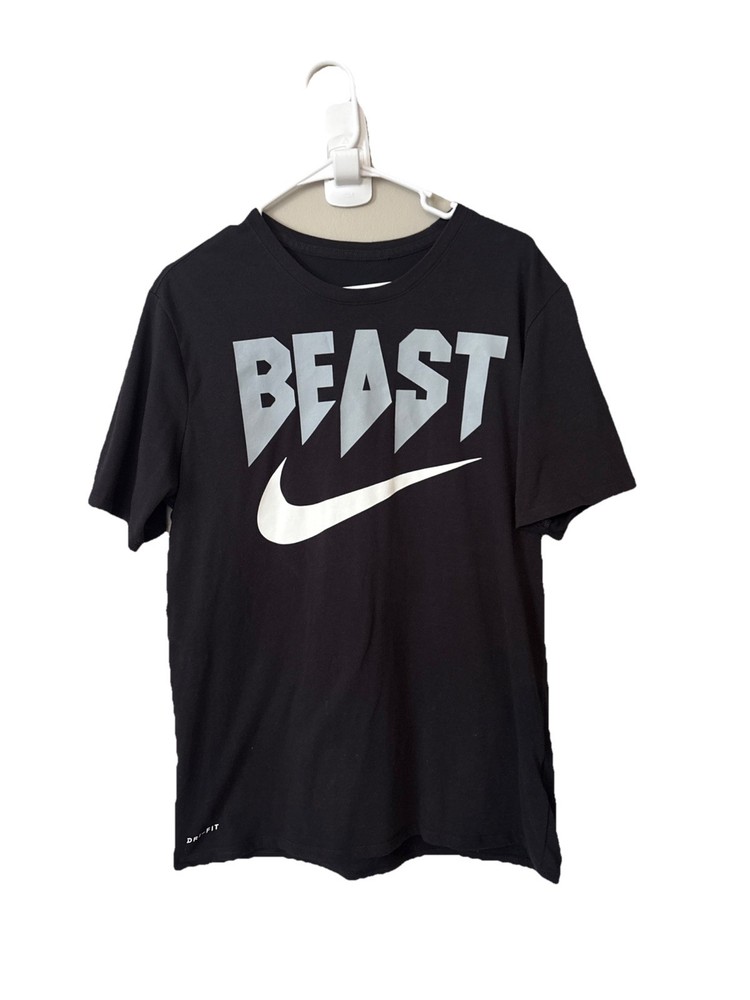 The Nike Tee Men's Dri Fit Athletic Cut BEAST Swoosh Logo Size L #U