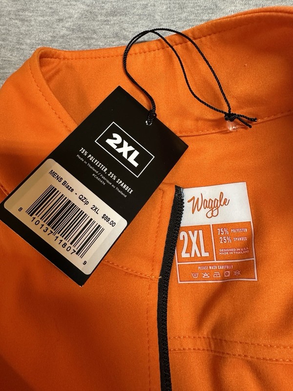 Waggle Blaze QZip Pullover Men’s 2XL Orange Quarter Zip Golf Lightweight Stretch gallery