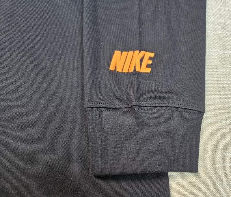 NIKE Basketball T-Shirt 2XL Mens Black Orange Green Long Sleeve Graphic Crewneck gallery
