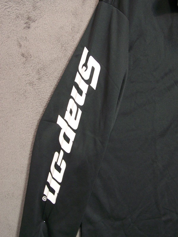 Snap On Shirt Adult Large Black Lightweight Pullover Logo LS 1/4 Zip Mens gallery