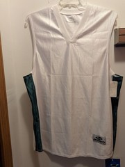 Intensity Mens Large White And Green V Neck Sleeveless Oversized Basketball…