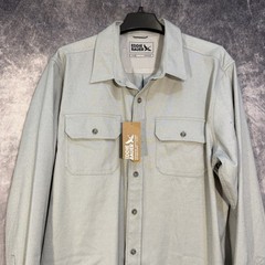 EDDIE BAUER EXCAVATION FLEX FLANNEL MESH MENS XL Gray Chest Pockets Button Down