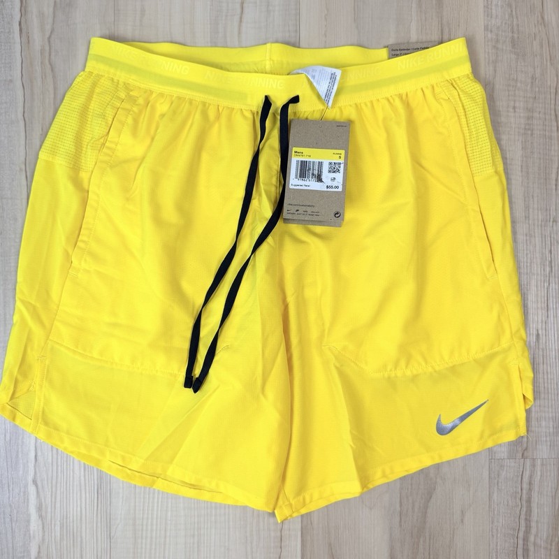 Nike Miler Dri-FIT 2Pc Running Set Men's Size S Reflective Yellow Shirt Shorts gallery