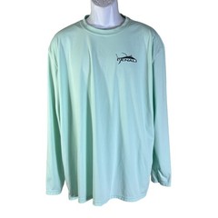 Denali Performance Shirt Mens XL Mint Green Fish Skeleton Graphic Long Sleeve