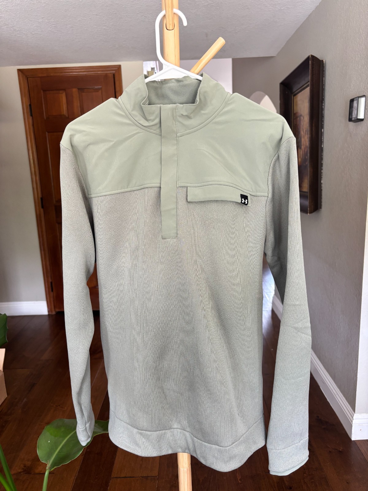 Under Armour Storm Golf Hybrid Quarter Zip Pullover Sage Green Mens M gallery